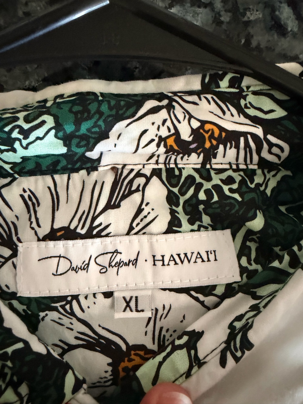 David Shepard Hawaii Men's Green Floral Shirt - XL - Picture 2 of 4